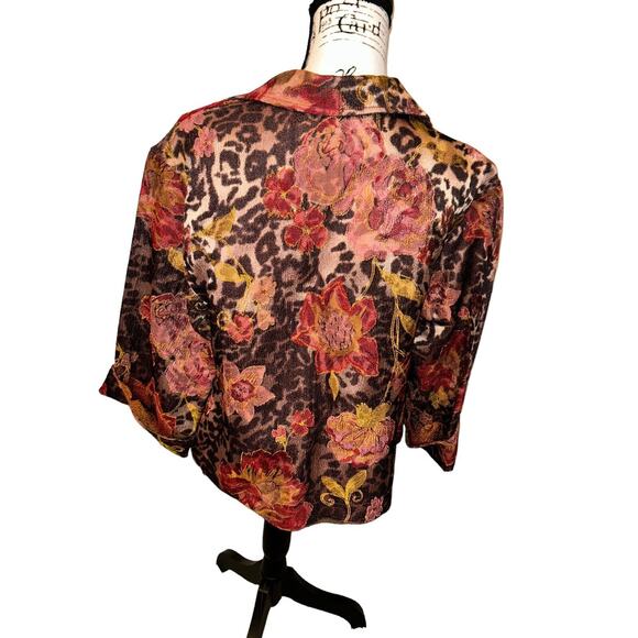 Coldwater Creek Ladies‎ Blazer Fall Colors, Animal print Size Petite Small PS - Picture 6 of 9